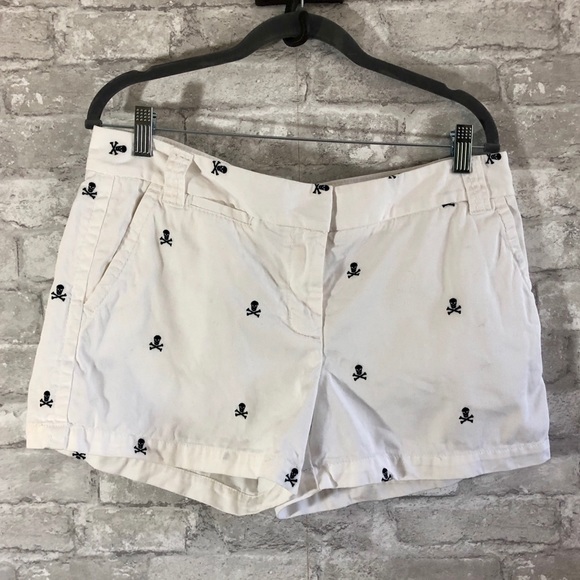 J. Crew Pants - J Crew white Skull shorts
